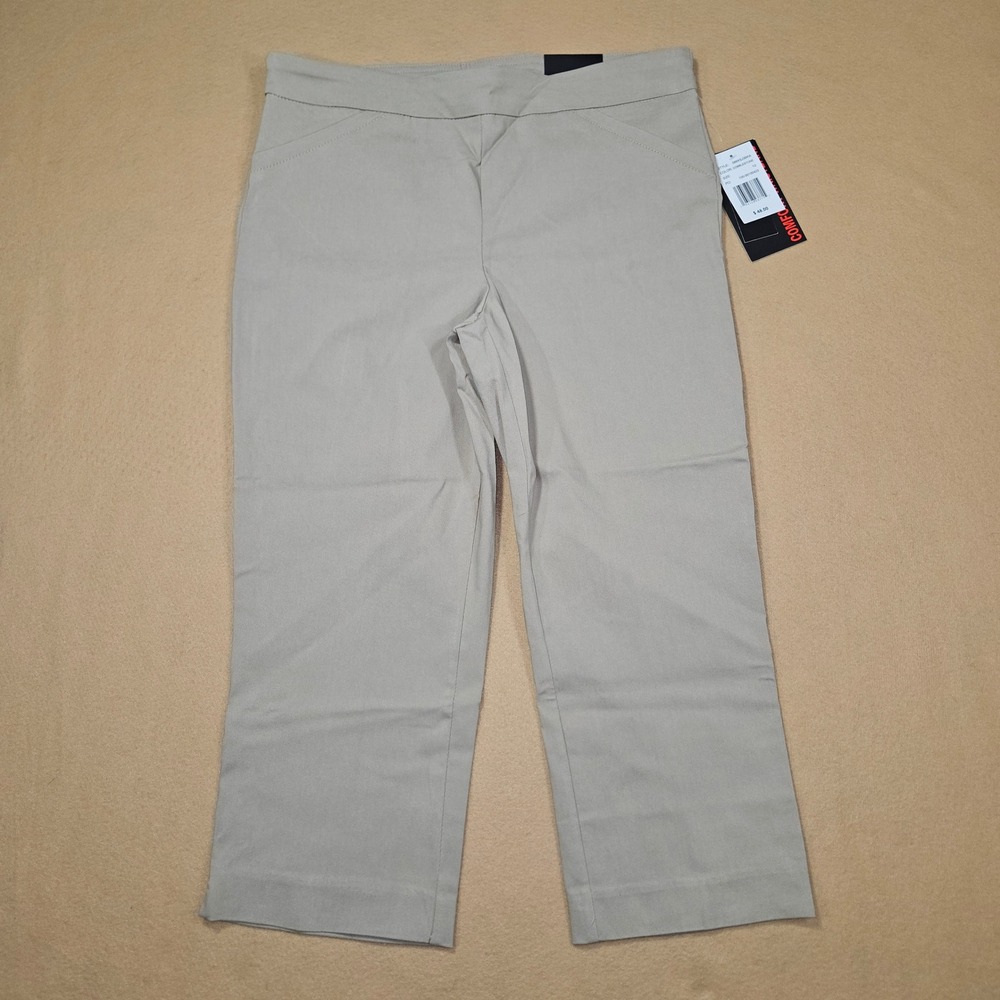 Briggs Comfort Waistband Cropped Dress Pants Cobblestone Beige Sz 10 NWT